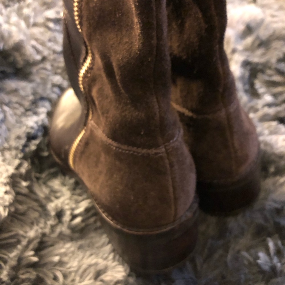 Michael Kors Dark Brown Tall Knee High Zip Up Heel Boots size 7.0 pre-owned - Picture 8 of 14